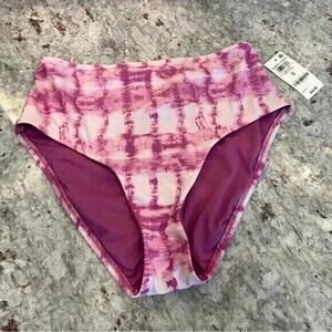 Bar III Summer Stripes Purple Fuchsia Bathing Suit Bottom - Size Small NWT